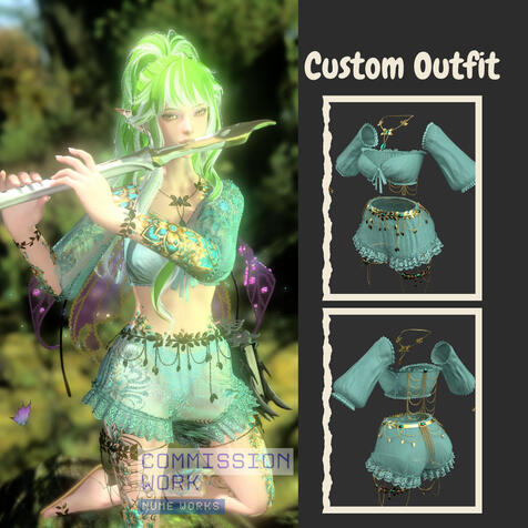 Ornate Gold Green Outfit