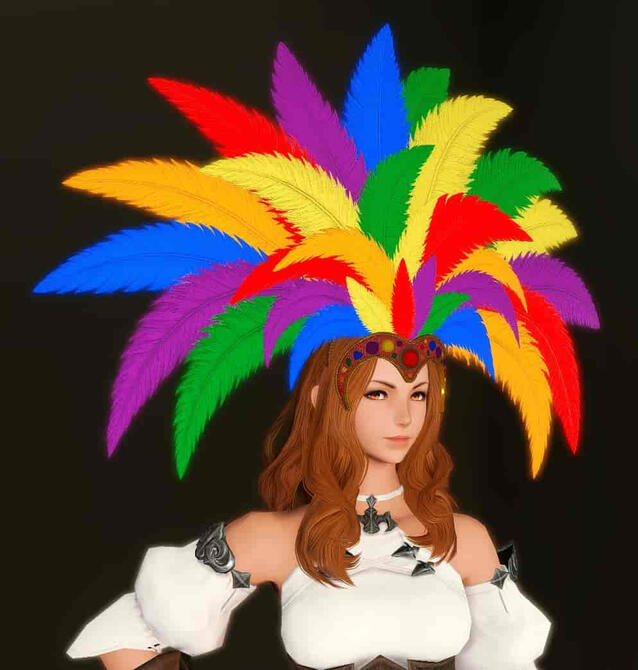 Headpiece - Gem Feather Rainbow